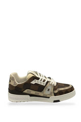 TENIS LV TRAINER CAFE BEIGE BLANCO