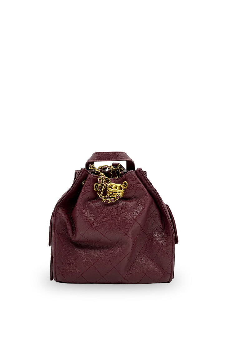 MOCHILA CHANEL 2556 VINO CAVIAR FINO