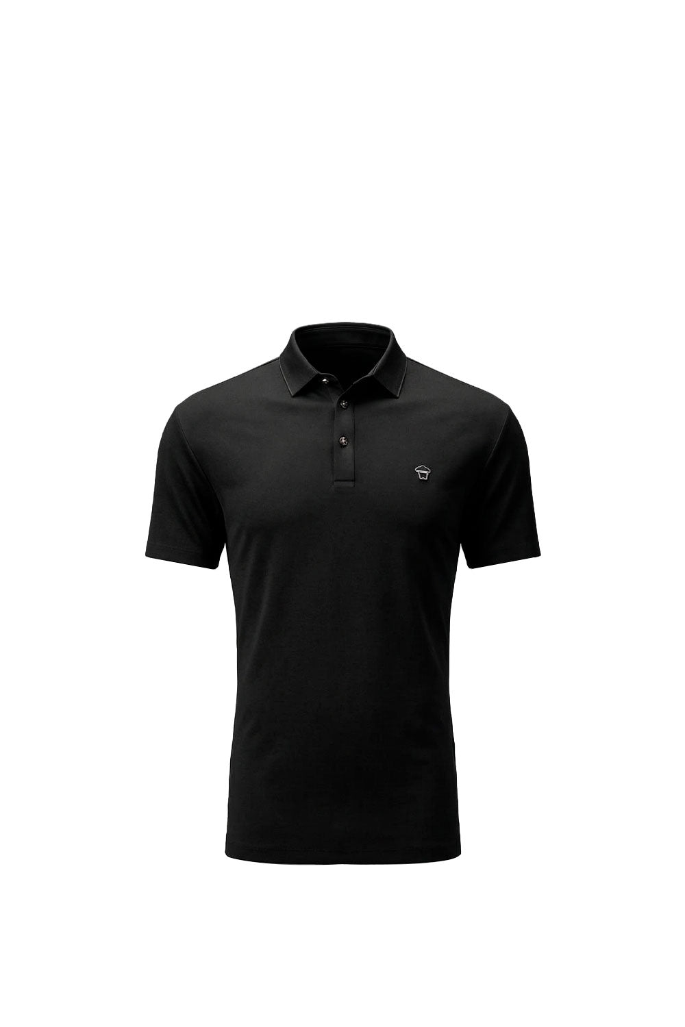 VERSACE POLO SEDA NEGRO LOGO PLATEADO