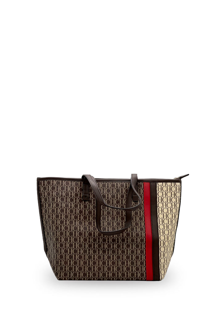 Bolsa Carolina Herrera Tote Monograma Beige