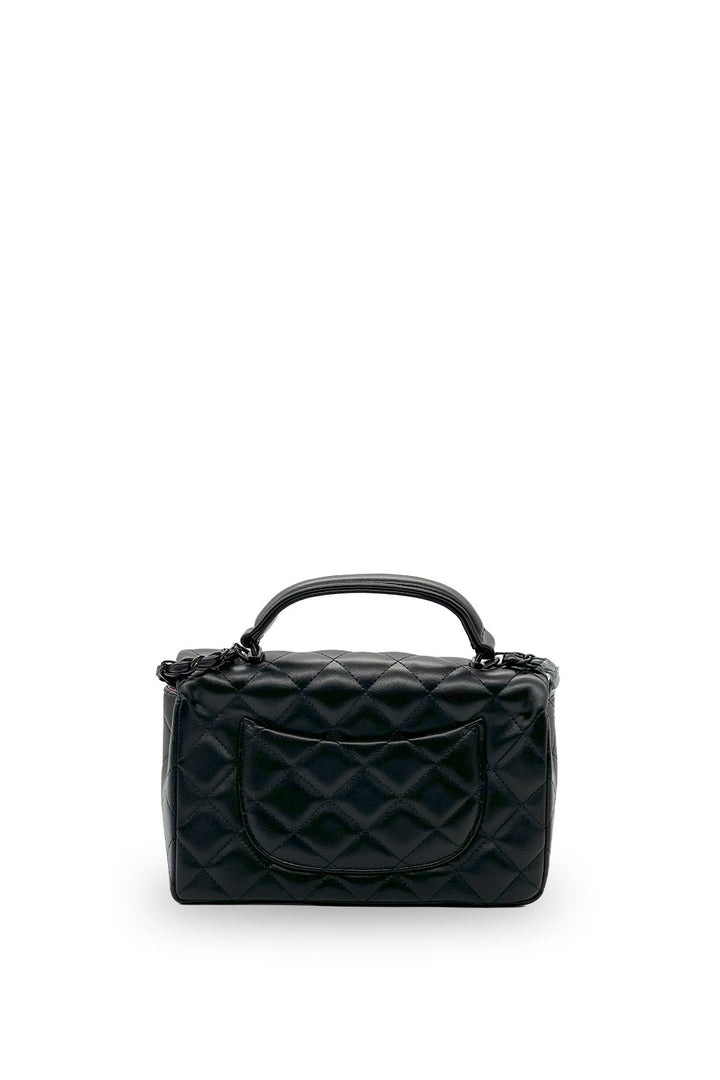 Bolsa Chanel Mini Flap con Asa Negro