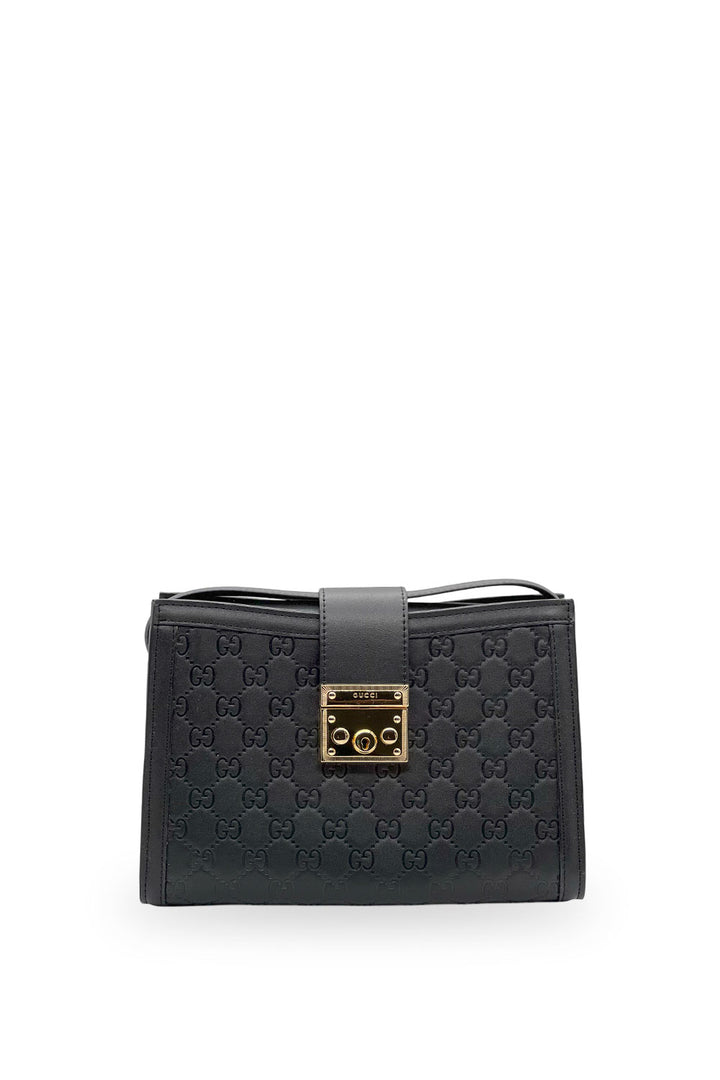 Bolsa Gucci Padlock Negro en Relieve
