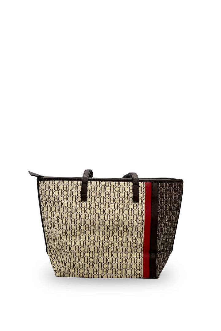 Bolsa Carolina Herrera Tote Monograma Beige