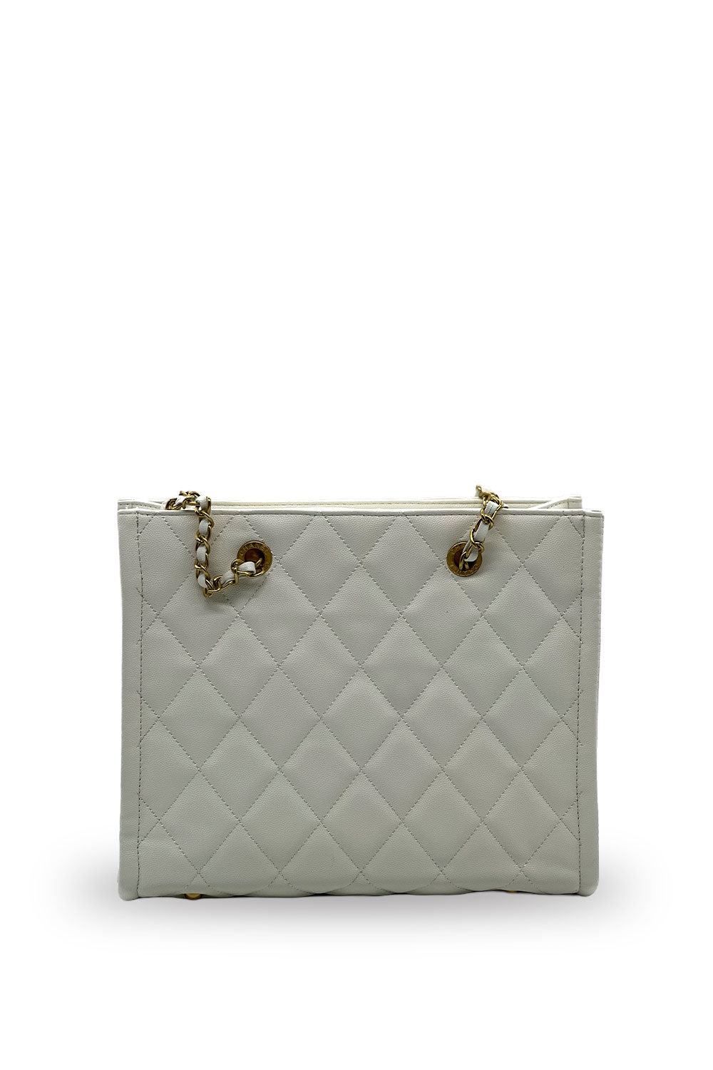 Bolsa Chanel Tote Acolchada Blanco