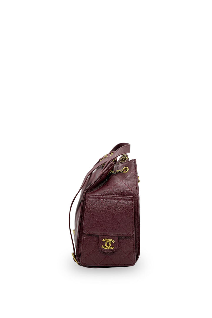 MOCHILA CHANEL 2556 VINO CAVIAR FINO