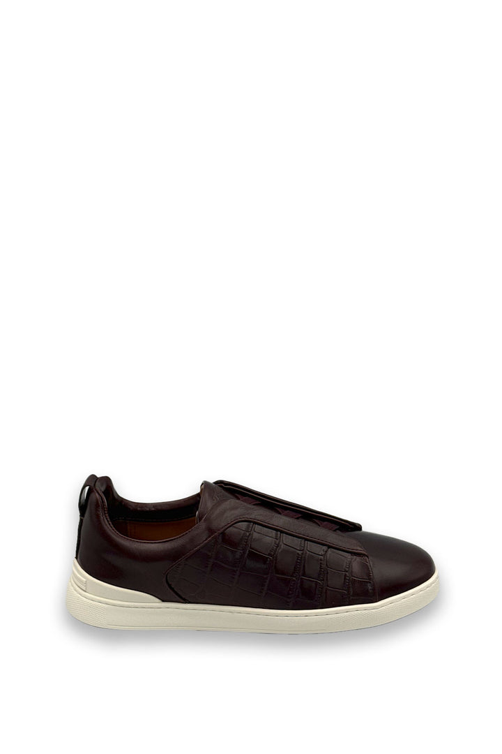 TENIS ZEGNA ALLIGATOR VINO