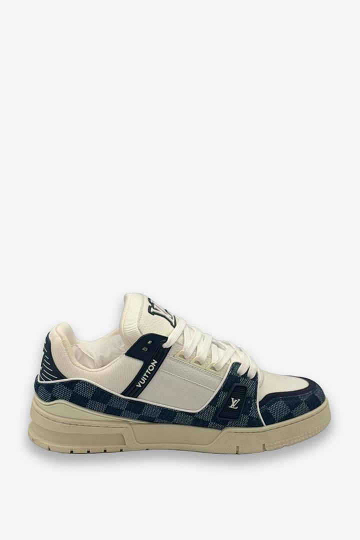 TENIS LV TRAINER AZUL CUADROS