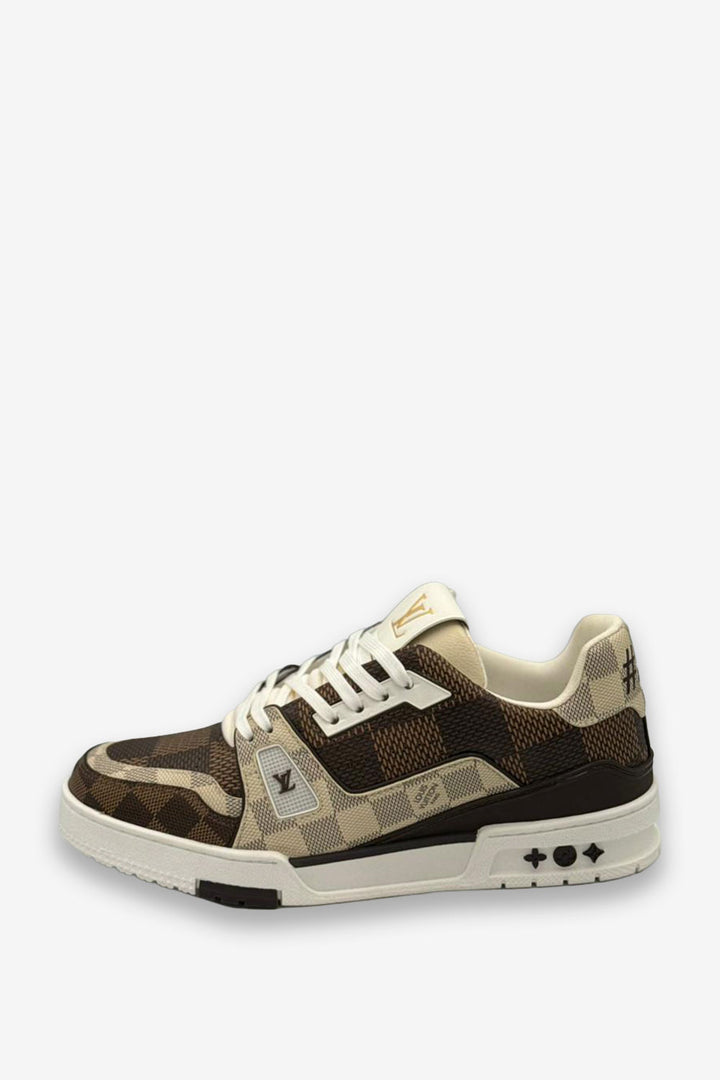 TENIS LV TRAINER CAFE BEIGE BLANCO