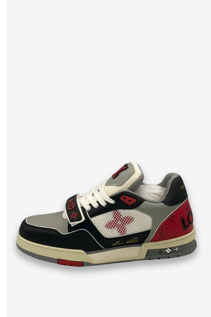 TENIS LV BROCHE NEGRO ROJO