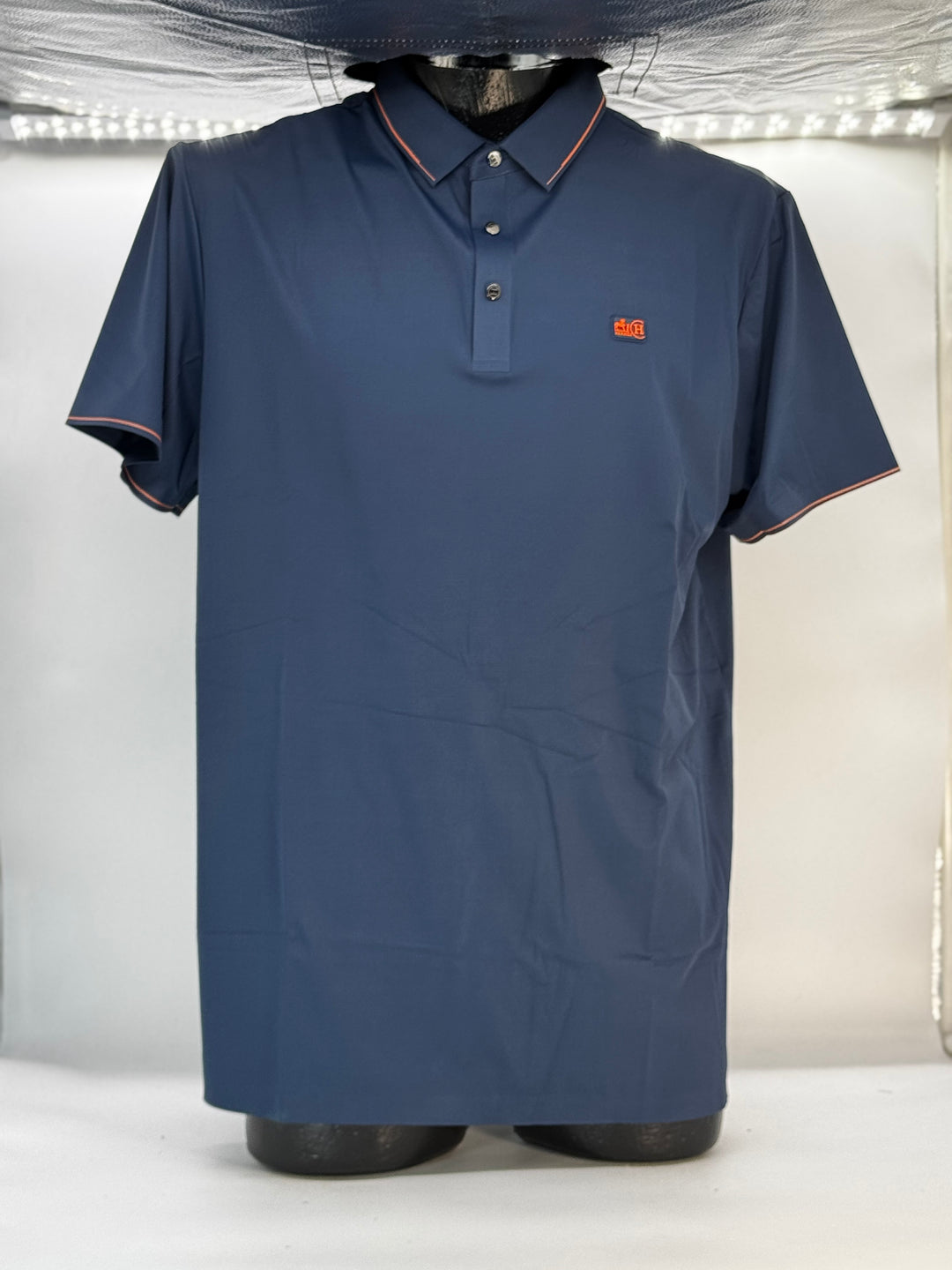 SEDA HERMES AZUL LOGO NARANJA