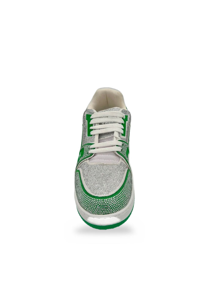 TENIS LV TRAINER CRYSTAL VERDE BLANCO