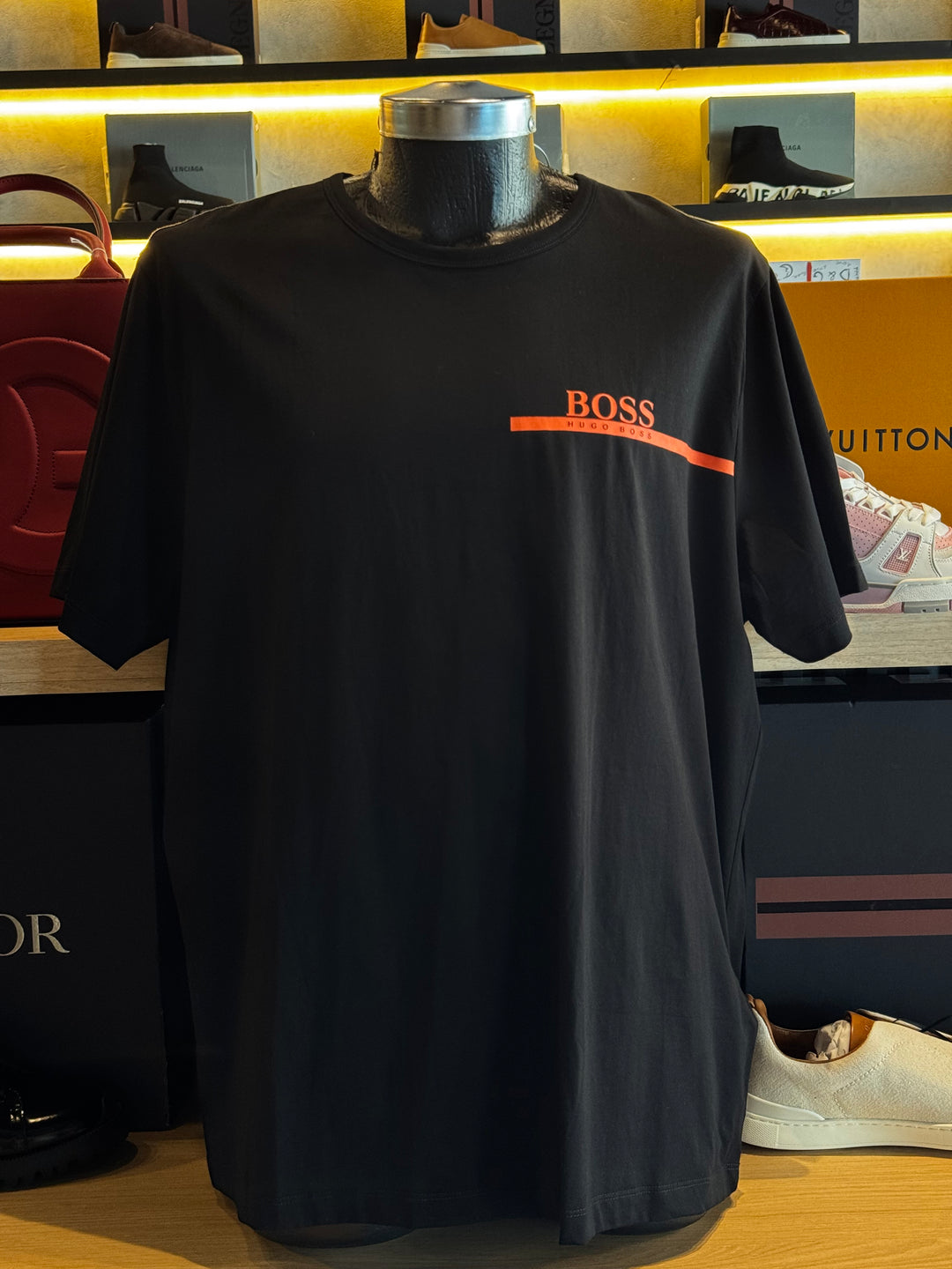 PLAYERA BOSS NEGRO NARANJA (XL)