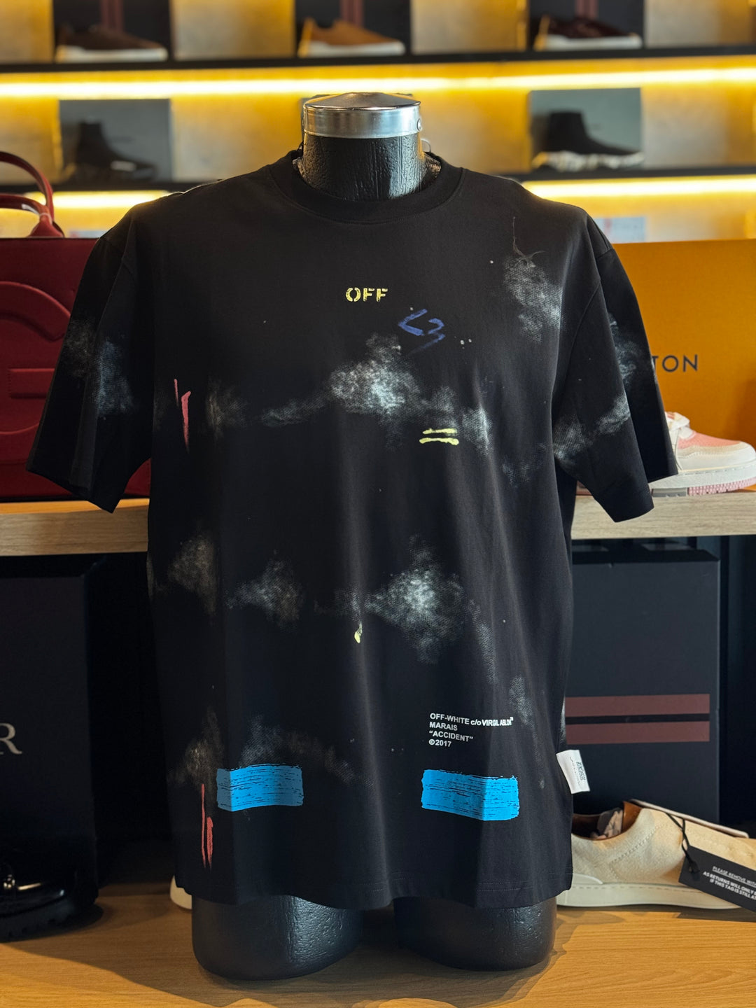 PLAYERA OFF-WHITE BLUE  (M)
