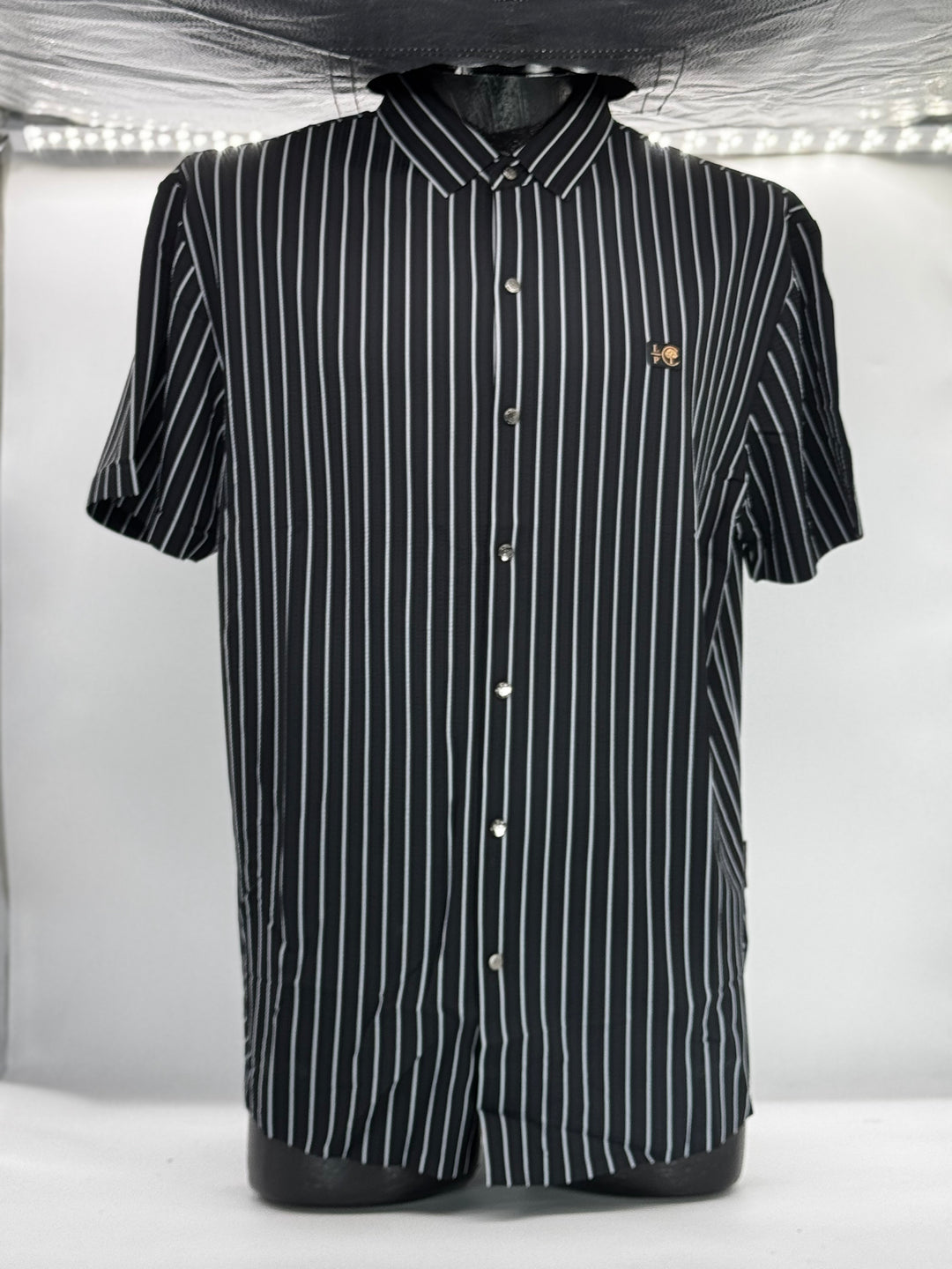 SEDA LORO PIANA RAYAS NEGRO