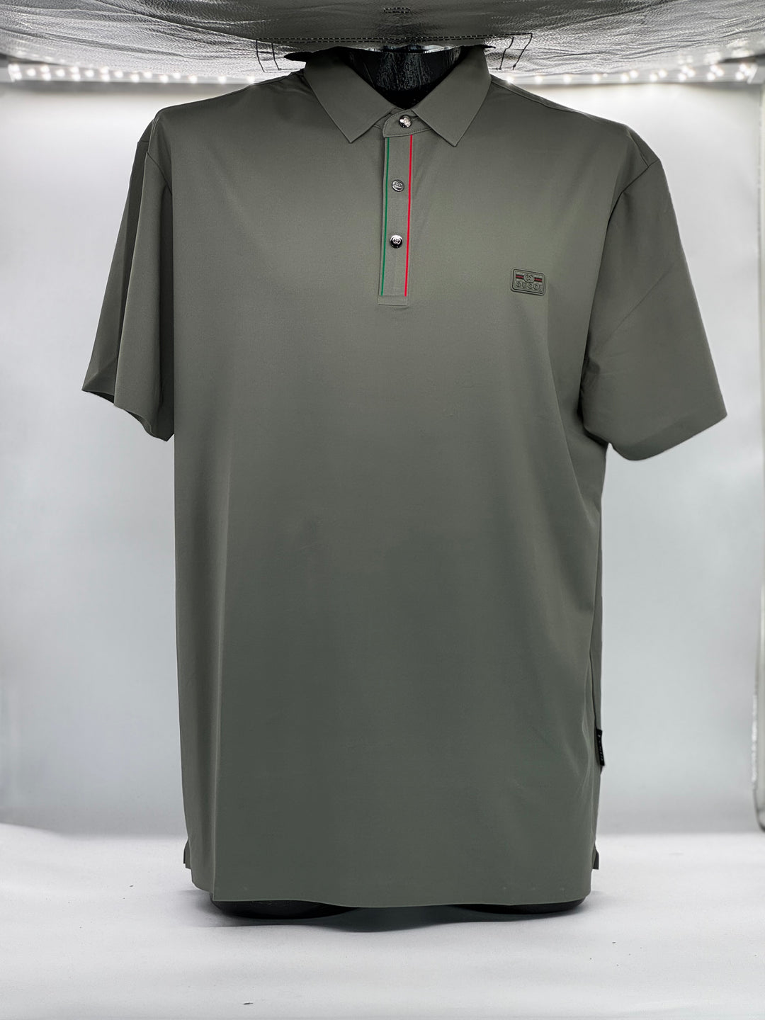 SEDA GUCCI VERDE LINEAS CUELLO