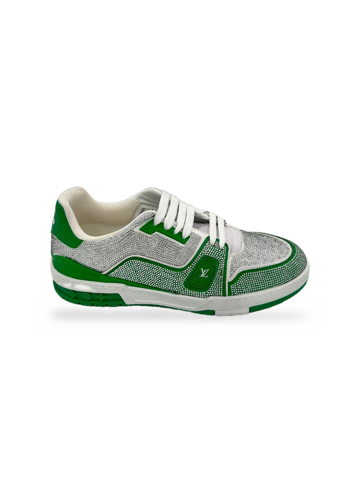 TENIS LV TRAINER CRYSTAL VERDE BLANCO