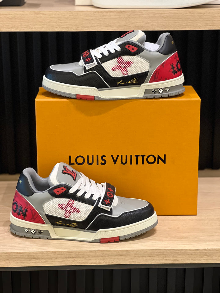 TENIS LV BROCHE NEGRO ROJO