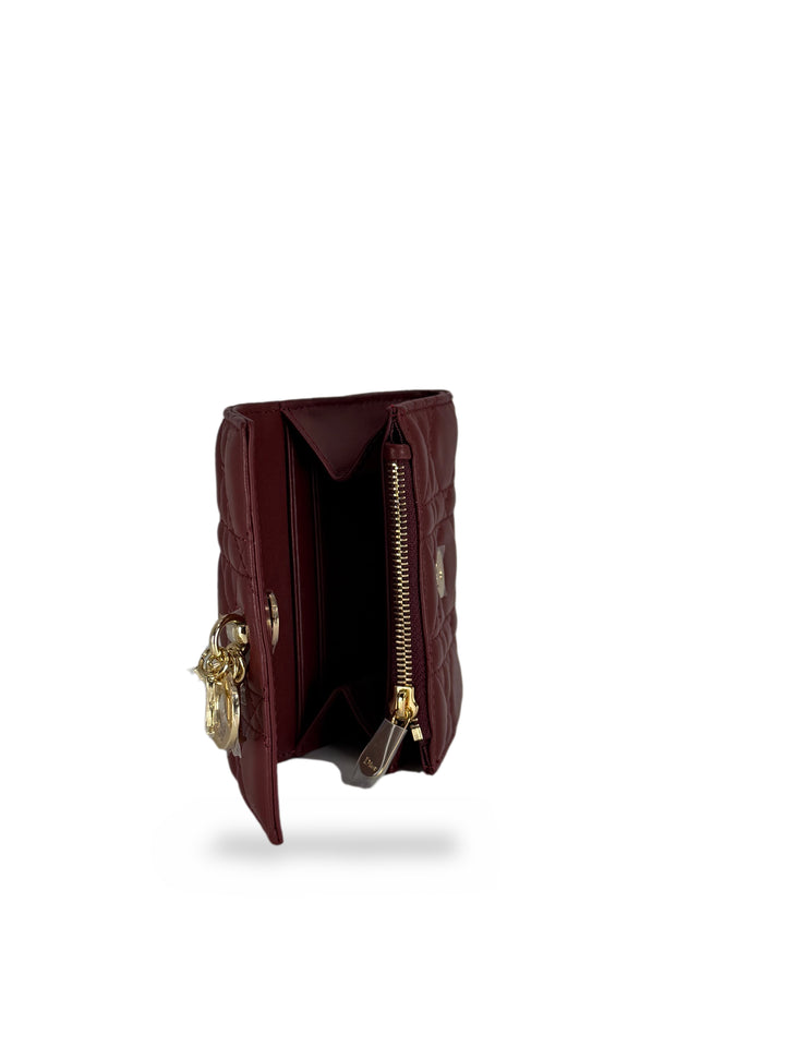 Lady Dior Lotus Wallet Rojo Cereza