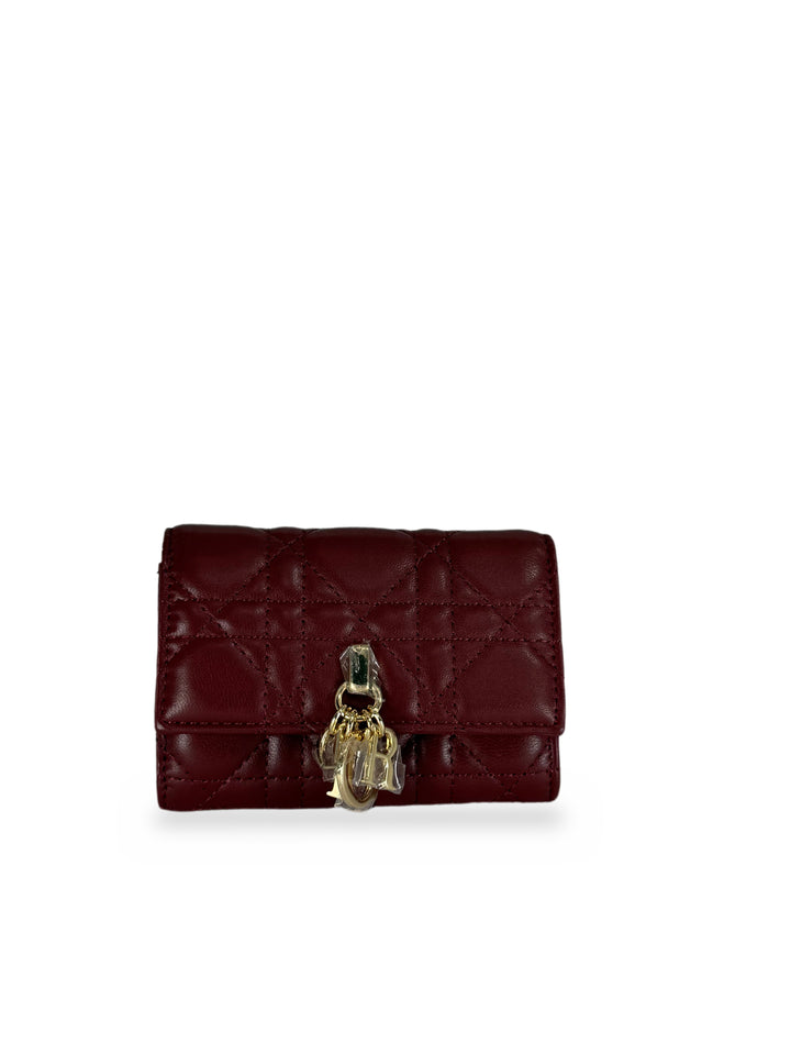 Lady Dior Lotus Wallet Rojo Cereza