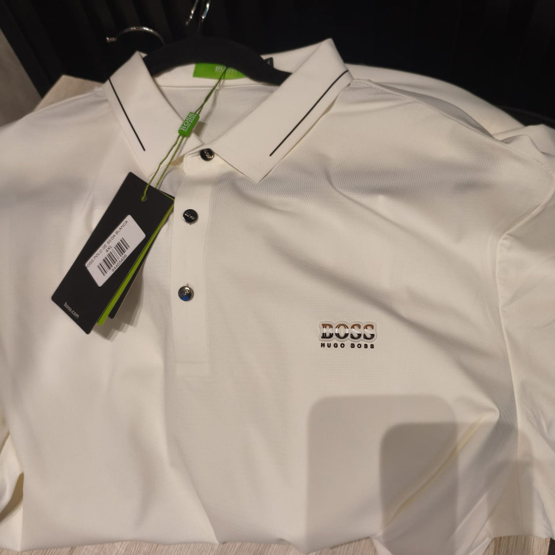 BOSS POLO DE SEDA BLANCA
